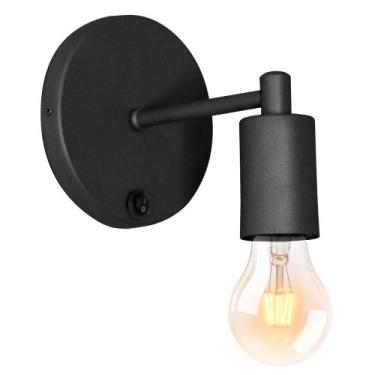 Imagem de Luminária Parede Arandela Botão Cama Moderna Lavabo Preto - Single Lig