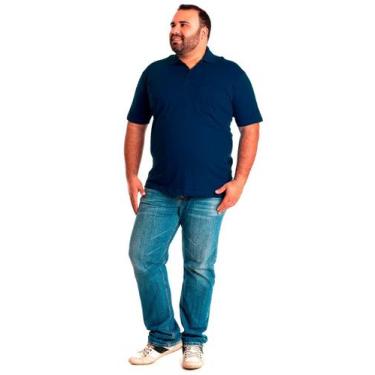 Imagem de Camisa Polo Masculina Plus Size 33708 - Konciny confecções, Azul marin