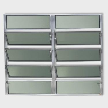 Imagem de Janela Basculante de Alumínio 100x120cm 2 Seções com Vidro Boreal Plus Brimak