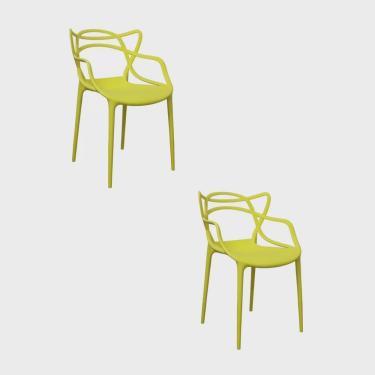 Imagem de Kit 2 Cadeiras Polipropileno Alegra Espresso Móveis