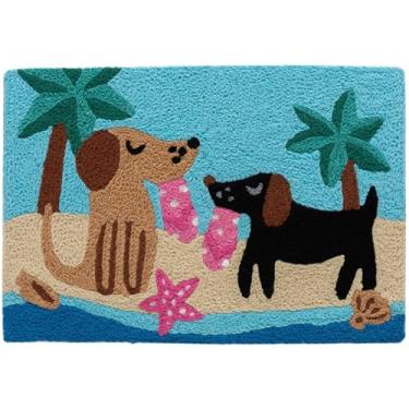 Imagem de Jellybean Pups on The Beach Accent Tapete lavável 51 x 76 cm, azul
