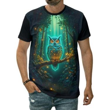 Imagem de Camiseta Coruja Animal Noturno Voo Silencioso Olhar Arte - Darkwood, M
