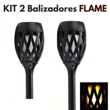 Imagem de KIT 2 Luminárias Solar Balizadora FLAME FOGO - ECOSOLI