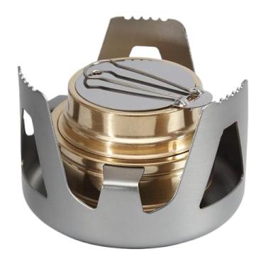 Imagem de Fogão a álcool, mini queimador de água com temperatura ajustável, 9 x 9 x 4 cm, fogão portátil para acampamento, leve para mochilão, queimador de acampamento ao ar livre para churrasco, piquenique e