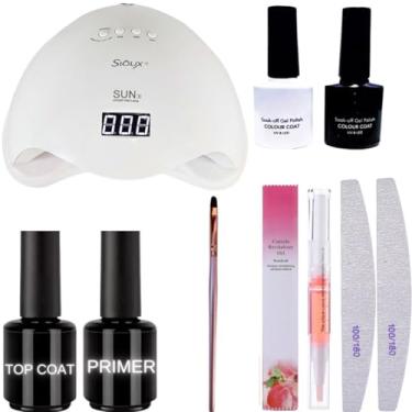 Imagem de Kit Unha Esmaltação Esmalte em Gel Cabine Sun Lixa Nail Pincel Caneta Hidratante