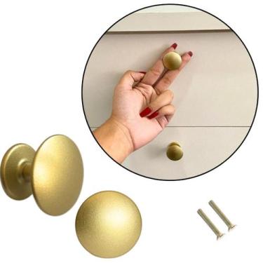 Imagem de 10 Puxadores Ponto Redondo Para Móveis Gaveta Armário/ Metal - Compras