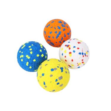 Imagem de Bolas de tênis grandes para cães, 4 peças, brinquedos para mastigar agressivos, brinquedos de mastigar para dentição de 7,5 cm, bola flutuante de água, bolas de busca, para cães grandes e médios