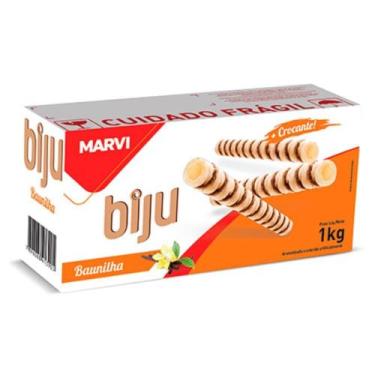 Imagem de Canudo Biju Waffer Baunilha Marvi 1kg