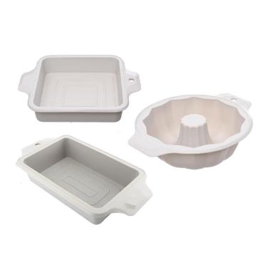 Imagem de Kit 3 Formas Flexível de Silicone Para Pães Pudim Bolo