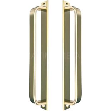 Imagem de Puxador Duplo Colonial Porta Correr Madeira Rústico 220mm Paris Maxima Metais (Dourado)