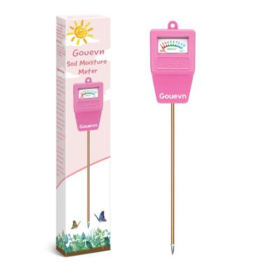 Imagem de Gouevn Medidor de umidade do solo, medidor de umidade de plantas para plantas domésticas, hidrômetro de água para plantas, sensor de planta para cuidados com plantas internas, sem necessidade de bateria (rosa)
