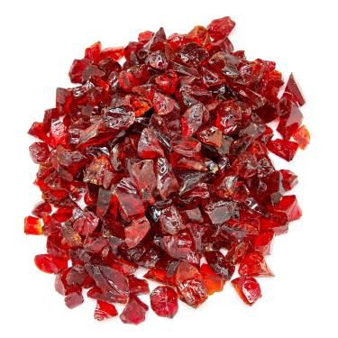 Imagem de TWINKLING Pedra de cascalho de vidro de fogo de alto brilho, vidro quebrado, vidro de fogueira, vidro triturado para decoração de jardim de aquário, 1-3 cm, pote de 9 kg (vermelho)