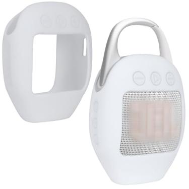 Imagem de Lebakort Capa de silicone compatível com alto-falante sem fio Bluetooth portátil JBL Clip 5 (capa branca)