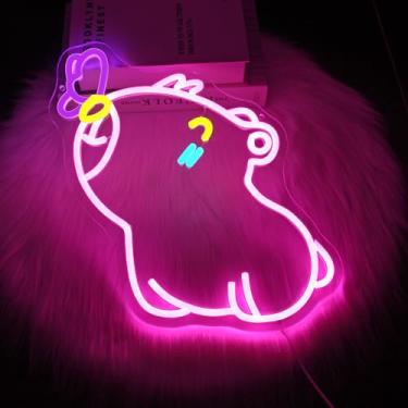 Imagem de Whfobfe Sinal de néon com luzes de néon LED para decoração de parede LED alimentado por USB para decoração de quarto