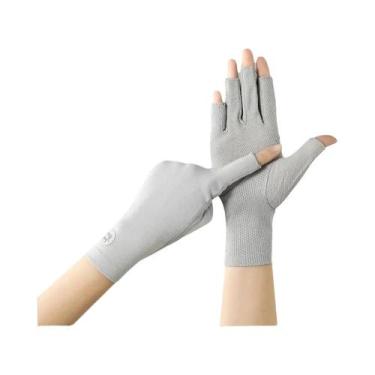 Imagem de Luvas De Algodão Protetor Solar Fino De Cor Sólida anti-UV Antiderrapa