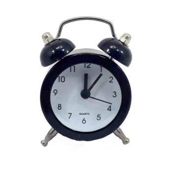 Imagem de Mini Relógio Despertador Md Preto 7,5cm Altura