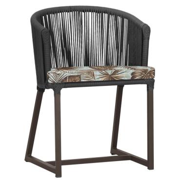 Imagem de Cadeira De Jantar Noronha Alumínio Marrom E6 Trama Original Preto