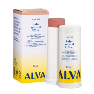 Imagem de Alva Balm Natural Fps 45 Cor 80 - Base Protetor 16,5g