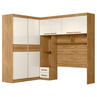 Imagem de Quarto Modulado Casal Florença Freijó Off White - Moval