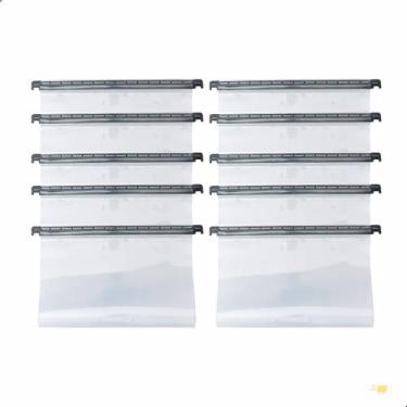 Imagem de Kit 100 Pasta Suspensa Organizadora A4 Cristal Organizar Documentos Es