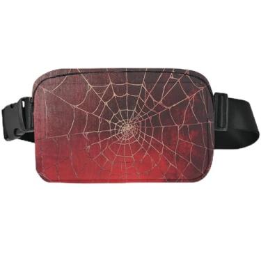 Imagem de Pochete para mulheres, casual, bolsa de cinto, impermeável, bolsa de cintura leve com alças ajustáveis, carteira de presente de viagem para treino, Vermelho, Small, Pochete