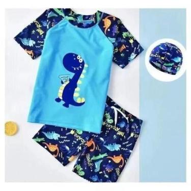 Imagem de Conjunto Infantil de Roupa de Banho 3 Peças - Traje de Surf para Menin