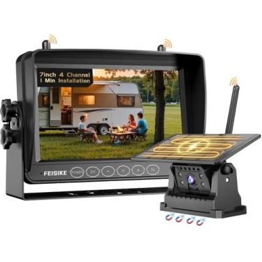 Imagem de Câmera de backup sem fio FEISIKE Magnetic Solar RV 1080P