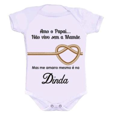 Imagem de Body Bebe Personalizado Dinda, Branco, M