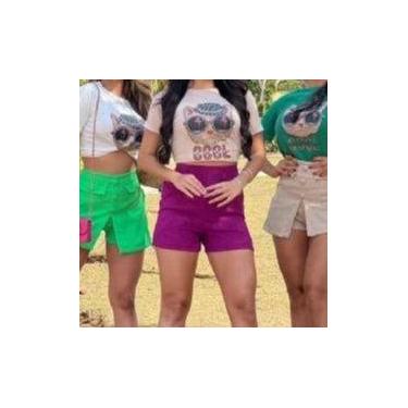 Imagem de Blusa t-shirt cat óculos feminina moda fashion - Filó Modas, G, Cinza