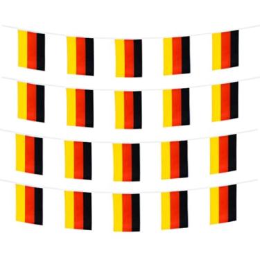 Imagem de FFILL Corda de bandeira alemã de 6 metros e 20 bandeiras, mini bandeira da Alemanha, para festas, lojas e decorações de bares e celebrações do Dia Internacional. Bandeira com tema de país europeu - 29