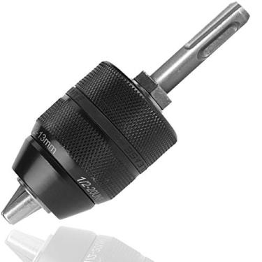 Imagem de Hymnorq 1/2-20UNF Mandril de broca de 3 pontas sem chave 1,5-13 mm com adaptador de haste SDS Plus, corpo inteiro, serve para martelo rotativo e furadeira de martelo, para segurar brocas de 0,6 cm a 1,2 cm
