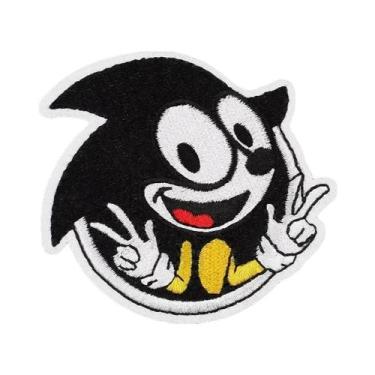 Imagem de Sonic the Hedgehog Bordado Patches 16 Estilos Anime Figura Decoração E