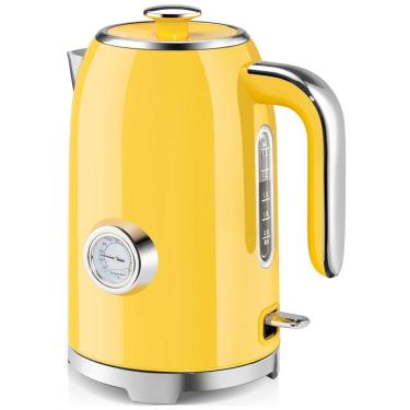 Imagem de Chaleira Elétrica 1,7 L com Desligamento Automático e Termômetro, 110V 1500W, SUSTEAS, Amarela