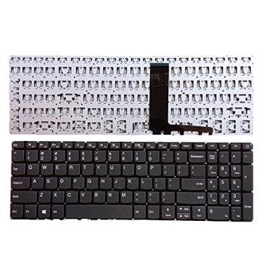 Imagem de Siakoocty Teclado de substituição para laptop US Layout para Lenovo IdeaPad 320-15IKB 320-15ISK 320-17IKB 320-17ISK 320-15AST 320-15IKB sem moldura, sem trackpoint, sem cinza retroiluminado