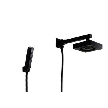 Imagem de Ducha ABS Autolimpante Quadrada com Ducha Manual Preto Fosco - AMG Met