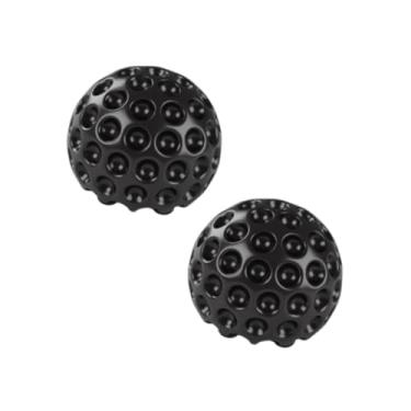 Imagem de IEUDNS 2 peças tampas de cerâmica para parafusos de vaso sanitário, decorativas, práticas, úteis, de fácil instalação, decoração elegante para banheiro, Preto