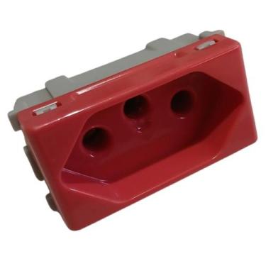 Imagem de Módulo tomada 20a vermelha 220v 2p+t tramontina linha liz lux condulet