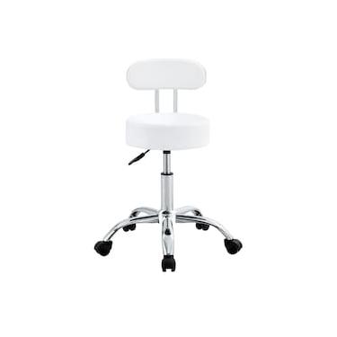 Imagem de Cadeira Mocho com Encosto Conthey PU Base Giratória Cromada Altura Ajustável