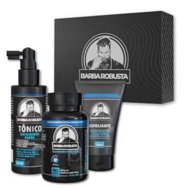 Imagem de Barba Robusta Kit Start Crescimento + Tônico + Cápsula + Esfoliante Barba Robusta Produtos para Acelerar o Crescimento da Barba