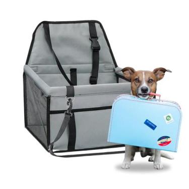 Imagem de CADEIRINHA DE TRANSPORTE PARA CACHORRO OU GATO  CINZA, PARA CARRO, PET
