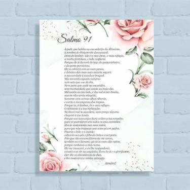 Imagem de Quadro Decorativo Salmo 91 - 03 - Arte Aqui, MDF 3mm, 15x20cm