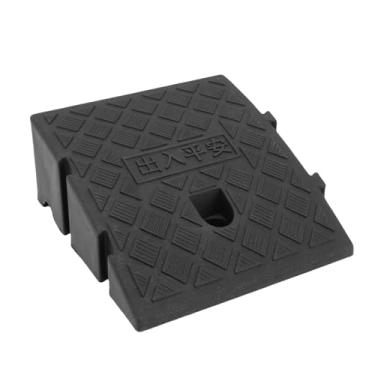 Imagem de Asixxsix Rampa de contenção, PVC Preto, Rampa de contenção reforçada com fivela lateral para entradas de veículos, calçadas, degraus, carrinhos de bebê, carros, caminhões, 1000 kg