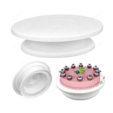 Imagem de Bailarina Giratória para Bolo Profissional - Prato e Suporte Estável para Confeitar, Ideal para Kit Confeiteiro e como Bandeja para Bolos