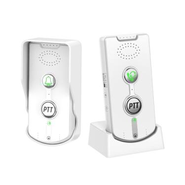 Imagem de Intercomunicador de campainha bidirecional para casa, interfone de campainha sem fio de longo alcance, um botão para falar, 3 níveis de volume, um botão apertar para falar
