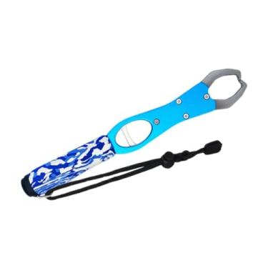 Imagem de Fenteer Pegador de lábios de peixe com escala, peso máximo de 39 libras, pegador profissional de lábios de peixe com alça, Azul