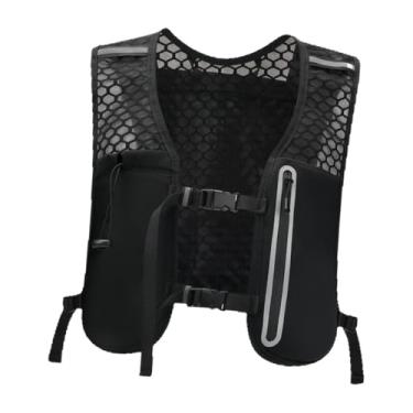 Imagem de IEUDNS Colete de hidratação para corrida, mochila portátil para mulheres e homens, colete de hidratação de grande capacidade, bolsa esportiva para trilha, Preto