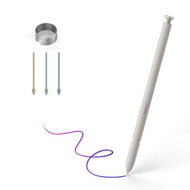 Imagem de Caneta S25 Ultra S para Samsung Galaxy S25 Ultra S, substituição S25 Ultra Touch Stylus para Samsung Galaxy S25 Ultra 5G, versão dos EUA, EJ-PS938BBEGUJ, 3 pontas + 1 clipe (cinza claro)