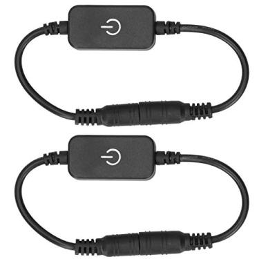 Imagem de TOPINCN 2 Pack LED Strip Luzes Dimmer, Mini LED Tira Toque Dimmer Ajuste Do Brilho Escurecimento Em Linha On Off Switch Controlador para DC 5V a 24V Cor Única Strip Light