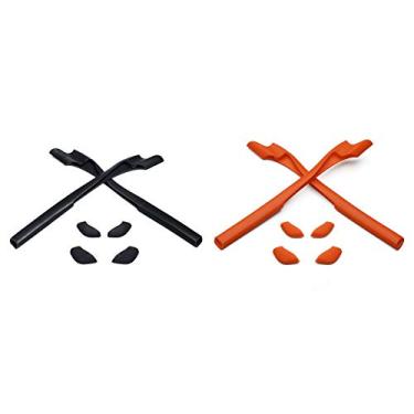 Imagem de Eye Opening Stuff Kits de borracha de substituição compatíveis com óculos de sol Oakley Half Jacket 2.0 OO9144/2.0 XL – preto e laranja