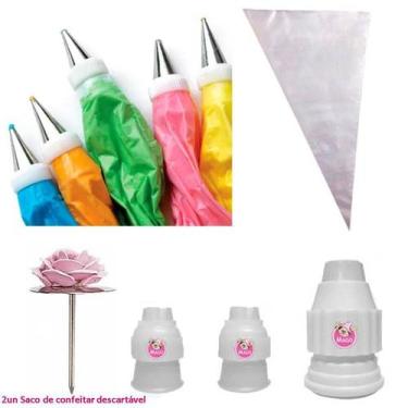 Imagem de Kit Confeitaria Mago 6 Pçs Adaptadores + Saco De Confeitar